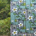 Decorative floral window privacy film with static cling and stained glass flower patterns - Colorful Lily