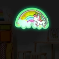 Leuchtender Einhorn und Regenbogen Wandsticker für Kinderzimmer Wanddekoration - Einhorn
