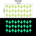 Luminous star wall stickers measuring 20cm x 10cm showing glowing effect in the dark - Stars-YG230 Green
