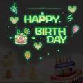 Glow in the dark Happy Birthday wall stickers with glowing stars and balloon motifs - Happy Birthday Style (PH-YG21)