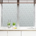 Detail of static cling stained glass privacy film with textured stone pattern in a kitchen - Water Wave / 45cm*1m (1 Roll)