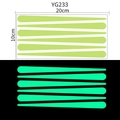 Fluorescent night glow wall stickers set of six tapered strips in yellow-green finish - Meteors-YG233 Green