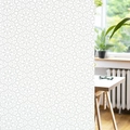 Detail showing grey mandala geometric pattern window film for privacy and office decoration - Mandala Flower / 45cm*1m (1 Roll)