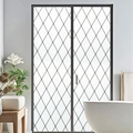 Detail of static frosted glass film with geometric diamond pattern for office privacy - Grid / 45cm*1m (1 Roll)