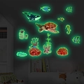 Lichtgevende muurstickers zeedieren met schildpadden en vissen in een donkere kamer - Schildpadstijl (PH-YG218)