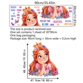 Inspirational princess wall decals with cartoon girl and butterflies, 90x30cm sheet size - Cartoon Princess (PH-QT4576)