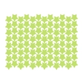 Luminous pale green star-shaped wall stickers arranged in a neat grid on white background - 3601 Stars Sheet B