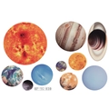 Luminous solar system wall stickers featuring realistic textures of sun and planets - Solar System Planet Sheet (HP-YG030)