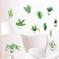 Detalle de vinilos decorativos acuarela plantas en maceta con monstera y hojas cactus - Estilo de Pegatina de Planta de Acuarela (PH-QT608)