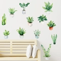 Detalle de vinilos decorativos de plantas en acuarela con varios motivos verdes naturales - Estilo de Planta Verde Pintada a Mano (PH-QT609)