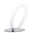 Clear acrylic circular table number stand with a reflective mirror base for weddings - Silver Number 0 (BT070)