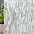 Frosted window film with vertical grey wavy lines for privacy in white translucent finish - Nordic Lines