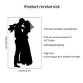 Romantic bride and groom silhouette wall sticker set measuring 9.5cm by 5.4cm - Couple Switch Style (PH-QT858)