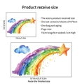 Adesivi da muro arcobaleno acquerello con stelle e nuvole misura 15x9 cm - Arcobaleno Meteora (YG233)