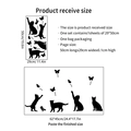 Katzen-Wandtattoo Variante mit 29x50cm Bogengröße und 62x45cm fertigem Layout-Design - Kleine Blumenkatze (PH-QT859)