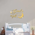 Detailopname van gouden acryl spiegel muursticker met maan en sterren decoraties - Goud