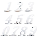 Silver mirror acrylic table numbers set 0-9 with round bases for wedding decor - Silver Numbers 0-9 Full Set (BT070)