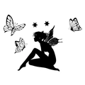 Fairy and butterfly silhouette wall sticker for bedroom light switch decoration - Fairy A (PH-QT860A)