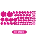 Roze bloemen muurstickers met vlinders op witte achtergrond voor kamerdecoratie set - Rozerood