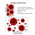 Adesivi murali romantici con rose rosse per camera da letto e petali di fiori - Rosa Rossa (PH-QT867)