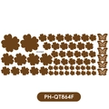Brown flower and butterfly wall stickers set with floral patterns for home decor - Coffee
