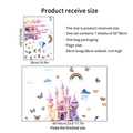 Wandsticker Regenbogen Schloss mit Schmetterlingen und Wolken fürs Kinderzimmer - PH-QT847 Schloss Schmetterling