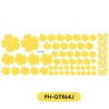 Self-adhesive wall stickers with yellow flower and butterfly patterns for home decoration - Yellow