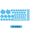 Blue flower and butterfly wall stickers PH-QT864L for home decoration and room walls - Sky Blue
