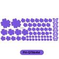 Purple flower and butterfly wall stickers set with floral patterns for home decor - Purple