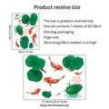 Summer lotus koi wall sticker variant showing the 56x38cm sheet and layout details - Koi Fish Lotus Style (PH-QT9017)