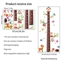 Forest animals and tree height chart wall stickers with fox, owl and deer layout - Forest Tree (PH-QT9039)