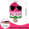 Detail showing the 0.24 inch thickness and side profile of the watermelon welcome sign - Watermelon Popsicle Style (MP165)