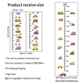 Cartoon vehicle height growth chart for kids with colorful cars and planes stickers - Small Cars (PH-QT9040)