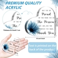 Heart-shaped acrylic plaque with blue floral design and motivational quote for desk decor - 10*10*1cm /Y15