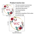 Floral WC Wandtattoo mit roten Blumen und Schmetterlingen für Baddekoration - Roter Runder Stil (PH-QT9067)