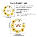 WC wall sticker featuring yellow sunflowers and pink butterflies in 29x29cm size - Sunflower WC Sign (PH-QT9076)