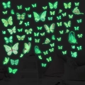 Leuchtende grüne Schmetterling Wandaufkleber Set mit Fluoreszenz-Effekt im Dunkeln - Fluoreszierendes Grün