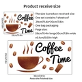 Adesivo murale caffè creativo con tazza fumante e chicchi per decorazione cucina - Caffè (PH-QT9091)