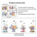 Wandsticker-Set mit Blumentassen zeigt 48x58cm Bogengröße und 50x100cm Layoutmaße - Blumentopf Stil (PH-QT9055)