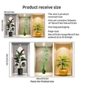 3D potted green plants wall stickers set including three pieces of 19x34cm floral decals - 3D Flower Vase Style (PH-QT9089)