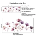 Wandtattoo-Set mit rosa und lila Aquarellblumen inklusive Maßen und Layout-Details - Rosa Blume (PH-QT9092)