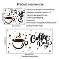 Adesivo da parete Coffee Day marrone scuro con tazza e chicchi di caffè, 54x25cm - Caffè Scuro (PH-QT9093)
