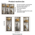Modern 3D gold lotus and marble vase wall stickers set of three for home decor - Gold Vase Style (PH-QT9086)