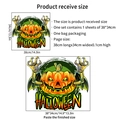 Halloween pumpkin devil wall sticker with bat wings in orange and green 38x34cm size - PH-QT9057 Pumpkin