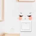 Süßer Cartoon-Gesicht Wandaufkleber mit Wimpern für DIY Lichtschalter Dekoration - Cartoon-Emoji (LCL005172)