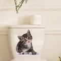 Realistischer 3D-Katzenaufkleber für den Toilettendeckel zur Wanddekoration im Badezimmer - M-A Katzenstil