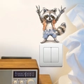 Pegatina de mapache con chaleco naranja para interruptor y decoración de pared - Mapache