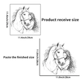 Sketch girl and horse wall sticker in black and white with 28x28cm finished dimensions - Sketch Girl And Horse Style (PH-QT2912)