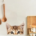 3D realistische gestreepte kat muursticker voor keuken en badkamer wanddecoratie - Model M-G Kat