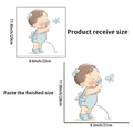 Adesivo murale bimbo con ciuccio per decorazione bagno, misura 29x22cm - Bambino Che Fa Pipì (PH-QT2913)